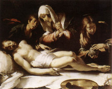 Репродукция картины "lamentation over the dead christ" художника "строцци бернардо"