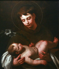 Репродукция картины "saint antony of padua holding baby jesus" художника "строцци бернардо"