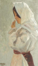 Репродукция картины "peasant woman" художника "струмбеску ипполит"