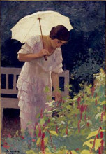 Копия картины "woman with umbrella" художника "струмбеску ипполит"