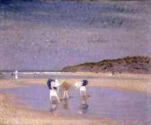Репродукция картины "boulogne sands. children shrimping" художника "стэр филип уилсон"