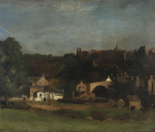 Репродукция картины "a view of barnard castle, yorkshire, from the river" художника "стэр филип уилсон"