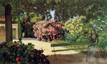 Копия картины "the terrace at m&#233;ric (oleander)" художника "базиль фредерик"