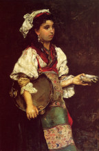 Картина "spanish girl" художника "стюарт юлиус леблан"