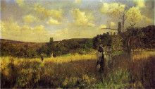 Картина "summer&#39;s promenade" художника "стюарт юлиус леблан"