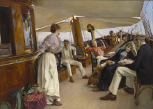 Репродукция картины "on the yacht „namouna“, venice" художника "стюарт юлиус леблан"