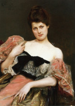 Копия картины "portrait of a lady" художника "стюарт юлиус леблан"