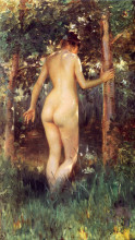 Картина "study of a nude woman" художника "стюарт юлиус леблан"