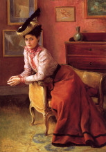 Репродукция картины "woman in an interior" художника "стюарт юлиус леблан"