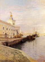 Картина "view of venice (the dogana)" художника "стюарт юлиус леблан"