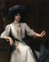 Копия картины "portrait of a woman" художника "стюарт юлиус леблан"