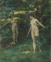 Копия картины "nymphs of nysa" художника "стюарт юлиус леблан"