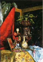 Картина "still life with asian objects" художника "стюарт юлиус леблан"