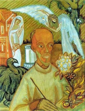 Репродукция картины "портрет н. и. кульбина. шарж." художника "судейкин сергей"