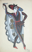 Картина "costume design for &quot;venetian madmen&quot; - harlequin" художника "судейкин сергей"