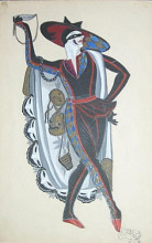 Копия картины "costume design for &quot;venetian madmen&quot; - harlequin" художника "судейкин сергей"