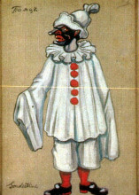 Картина "costume designs for &quot;petrushka&quot; by stravinsky in metropolitan opera - jester" художника "судейкин сергей"