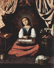 Картина "дева мария в детстве" художника "сурбаран франсиско де"