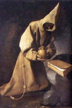 Копия картины "размышления св. франциска" художника "сурбаран франсиско де"