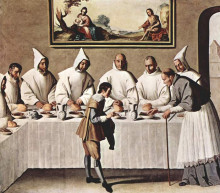 Картина "св. хьюго клунийский в трапезной картезианцев" художника "сурбаран франсиско де"