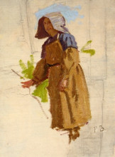 Репродукция картины "grape picker in a cap i" художника "базиль фредерик"