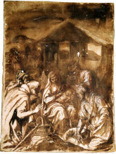 Репродукция картины "поклонение пастухов" художника "сурбаран франсиско де"