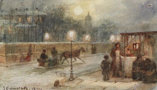 Репродукция картины "вечер в петербурге" художника "суриков василий"