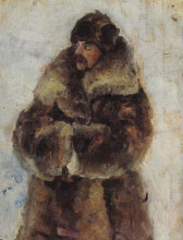 Копия картины "а. и. суриков в шубе. этюд для картины &quot;взятие снежного городка&quot;." художника "суриков василий"