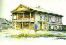 Репродукция картины "дом суриковых в красноярске" художника "суриков василий"