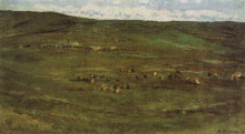 Копия картины "табун лошадей в барабинской степи" художника "суриков василий"