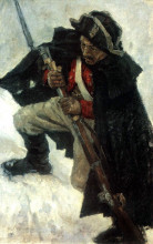 Репродукция картины "солдат с ружьем" художника "суриков василий"