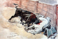 Репродукция картины "севилья. бой быков. " художника "суриков василий"