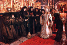 Репродукция картины "посещение царевной женского монастыря" художника "суриков василий"