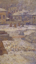 Копия картины "сквер перед музеем изящных искусств в москве" художника "суриков василий"