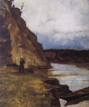 Копия картины "пейзаж с фигурой брата" художника "суриков василий"
