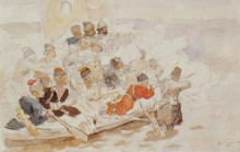 Репродукция картины "покорение сибири ермаком (этюд)" художника "суриков василий"