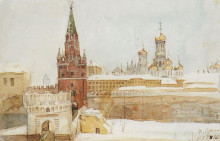 Копия картины "вид на кремль зимой" художника "суриков василий"