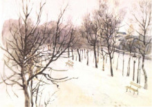 Копия картины "зубовский бульвар зимой" художника "суриков василий"