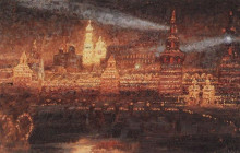 Репродукция картины "иллюминация москвы" художника "суриков василий"