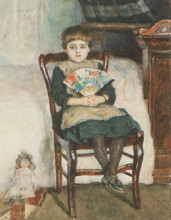 Копия картины "портрет ольги суриковой в детстве" художника "суриков василий"