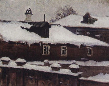 Репродукция картины "крыши зимой" художника "суриков василий"