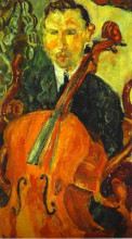 Копия картины "the cellist (serevitsch)" художника "сутин хаим"