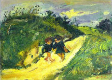 Картина "two children on a road" художника "сутин хаим"