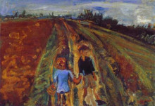 Картина "two children on a road" художника "сутин хаим"
