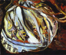 Копия картины "still life with fish" художника "сутин хаим"