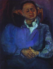 Репродукция картины "portrait of the sculptor, oscar miestchaninoff" художника "сутин хаим"