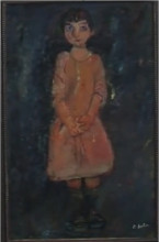 Копия картины "little girl in pink" художника "сутин хаим"