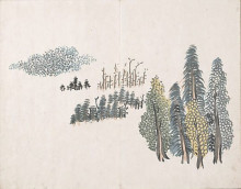 Репродукция картины "untitled (a tree)" художника "тайга икэ-но"