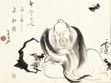 Картина "zhuangzi dreaming of a butterfly (or a butterfly dreaming of zhuangzi)" художника "тайга икэ-но"