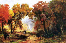 Репродукция картины "autumn landscape" художника "тайер эббот хэндерсон"